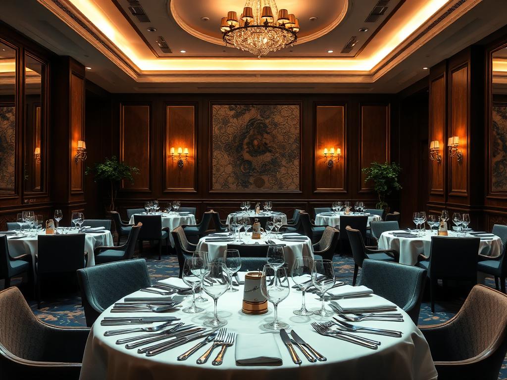 Elegant luxury hotel fine dining room